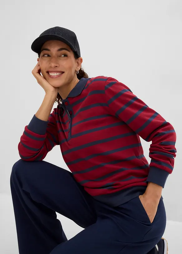 Polo a maniche lunghe in cotone biologico pesante, bonprix