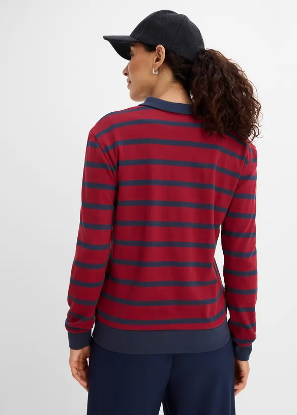 Polo a maniche lunghe in cotone biologico pesante, bonprix