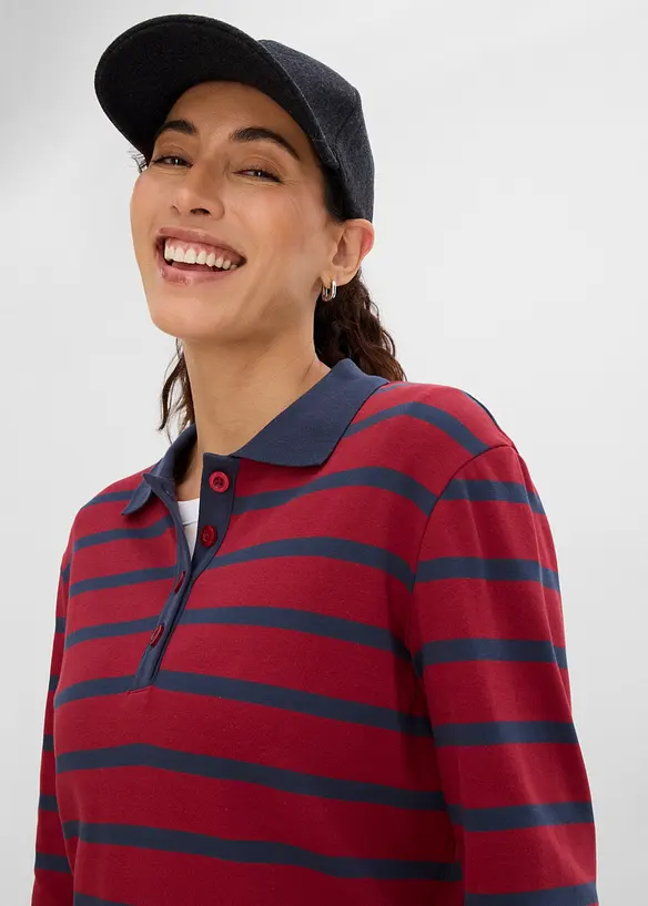 Polo a maniche lunghe in cotone biologico pesante, bonprix