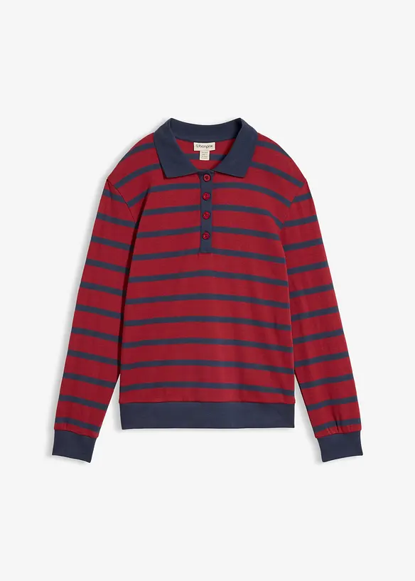 Polo a maniche lunghe in cotone biologico pesante, bonprix