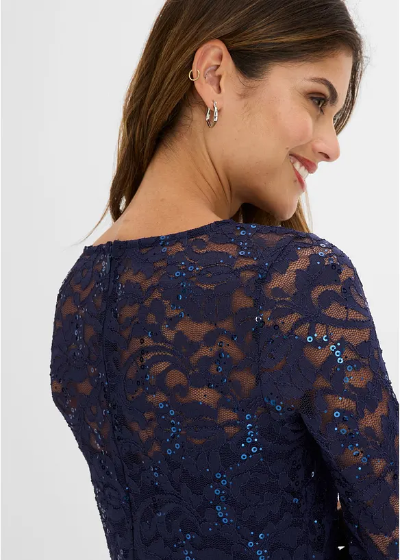Abito in pizzo con paillettes luccicanti, bonprix