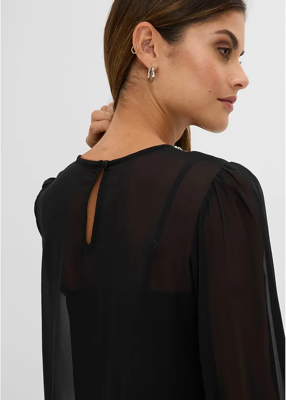 Camicetta di chiffon con strass, bonprix