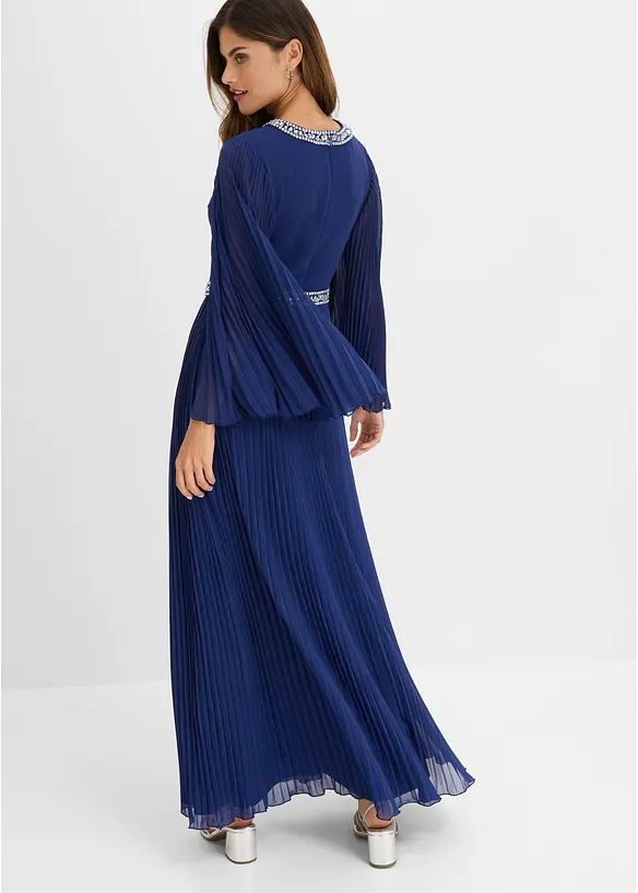 Abito da sera plissettato con strass, bonprix