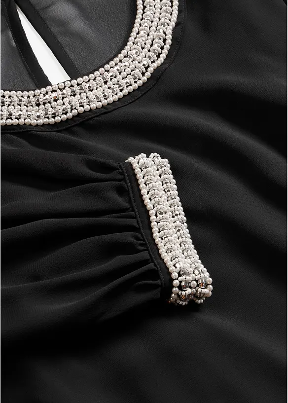 Camicetta di chiffon con strass, bonprix