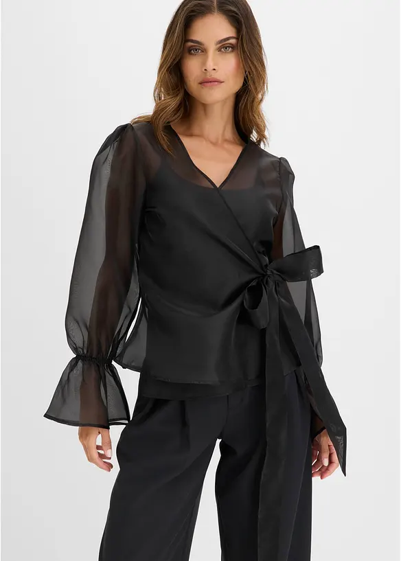 Blusa in tulle lucido, bonprix