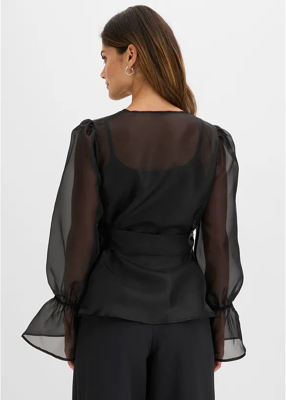 Blusa in tulle lucido, bonprix