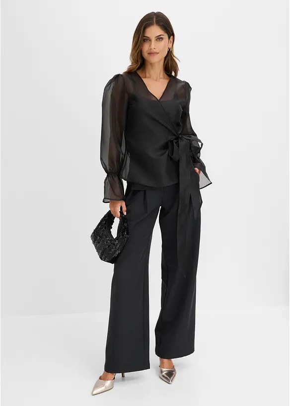 Blusa in tulle lucido, bonprix