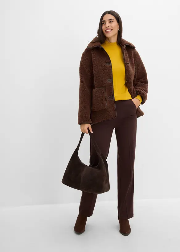 Maglione in filato fine con motivo traforato, bonprix