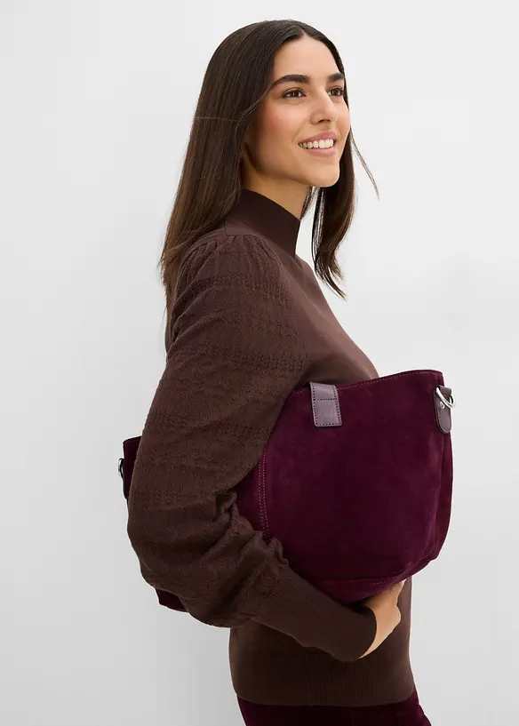 Maglione in filato fine con motivo traforato, bonprix