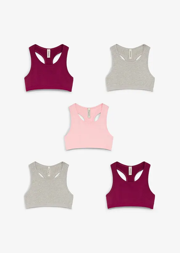 Reggiseno bustier in misto cotone biologico (pacco da 5), bonprix