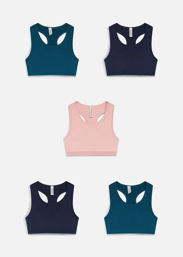 Reggiseno bustier in misto cotone biologico (pacco da 5), bonprix