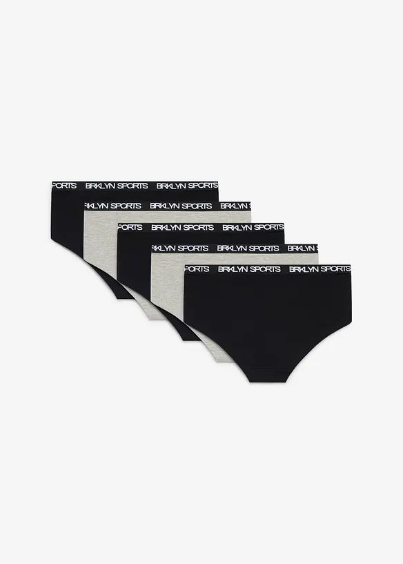 Panty in misto cotone biologico morbido (pacco da 5), bonprix
