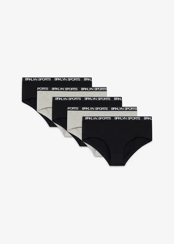 Panty in misto cotone biologico morbido (pacco da 5), bonprix