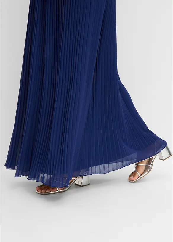 Abito da sera plissettato con strass, bonprix