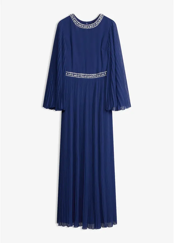Abito da sera plissettato con strass, bonprix