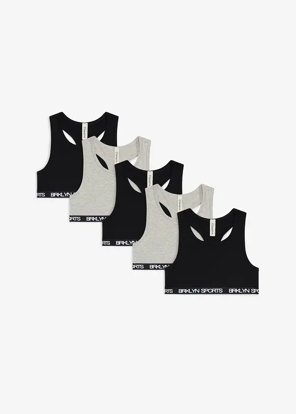 Reggiseno bustier in misto cotone biologico (pacco da 5), bonprix
