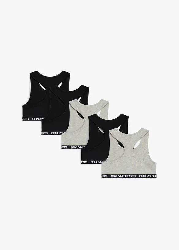 Reggiseno bustier in misto cotone biologico (pacco da 5), bonprix