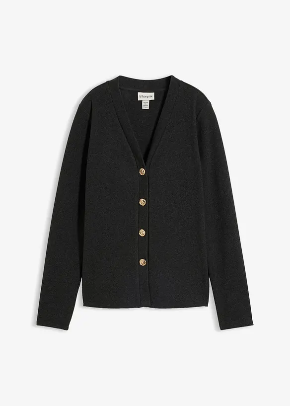 Cardigan in jersey morbido a coste, bonprix