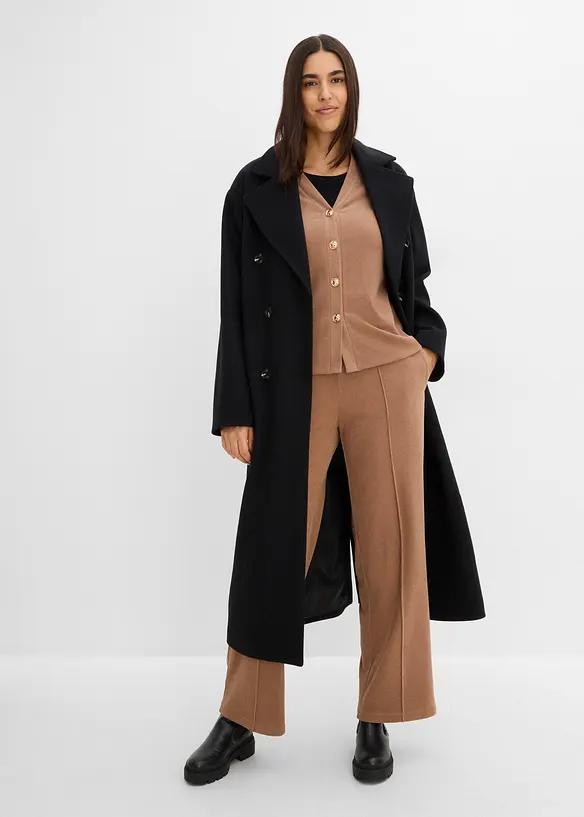 Cardigan in jersey morbido a coste, bonprix