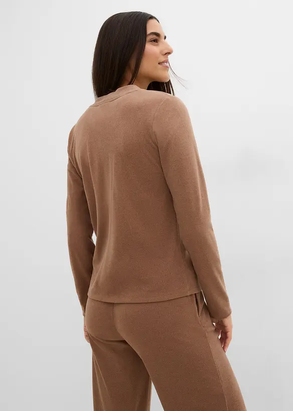 Cardigan in jersey morbido a coste, bonprix