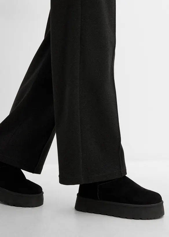 Pantaloni con elastico in vita in jersey morbido a coste, bonprix