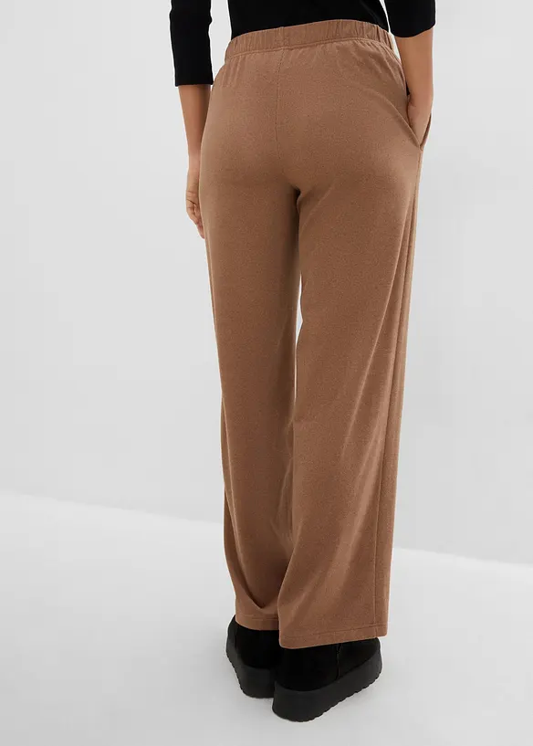 Pantaloni con elastico in vita in jersey morbido a coste, bonprix