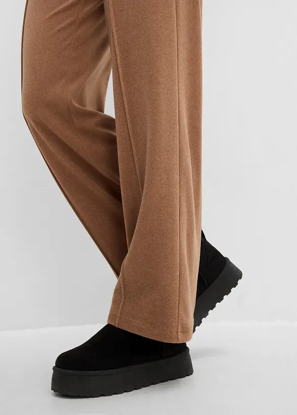 Pantaloni con elastico in vita in jersey morbido a coste, bonprix