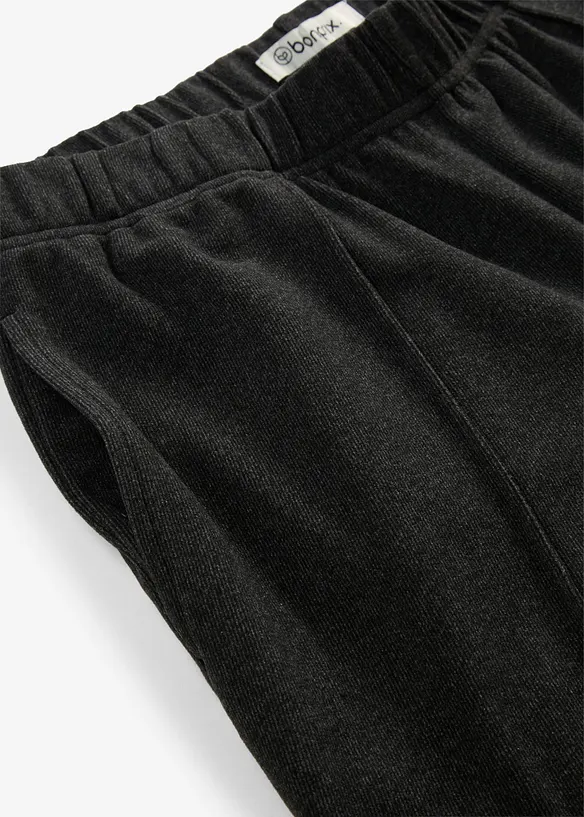 Pantaloni con elastico in vita in jersey morbido a coste, bonprix