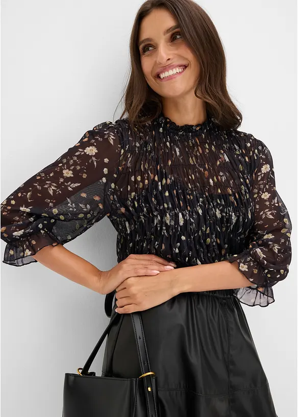 Blusa in fine mesh, bonprix