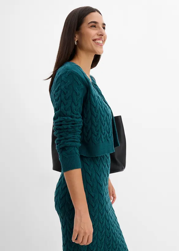 Abito in maglia con bolero applicato, effetto 2 in 1, bonprix