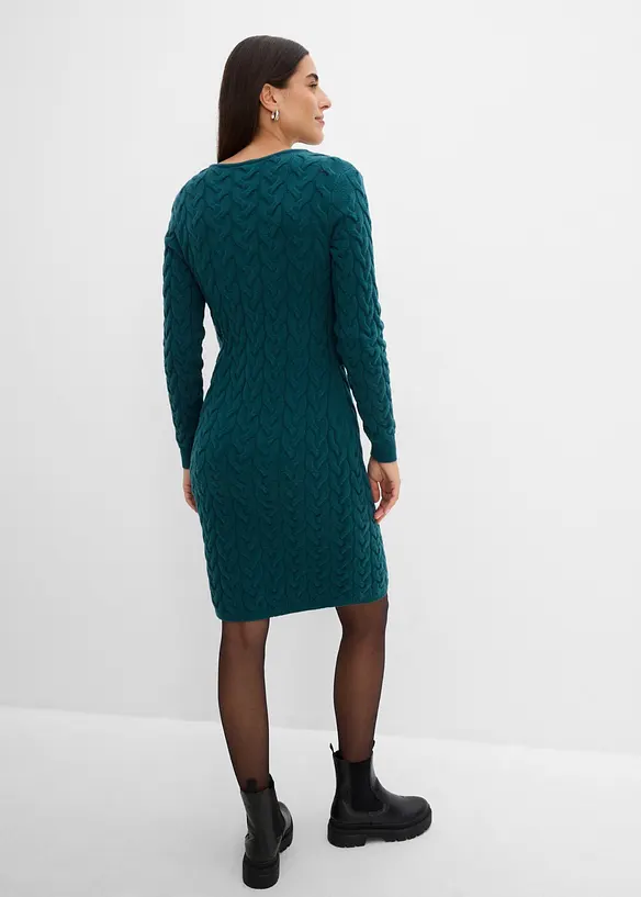 Abito in maglia con bolero applicato, effetto 2 in 1, bonprix