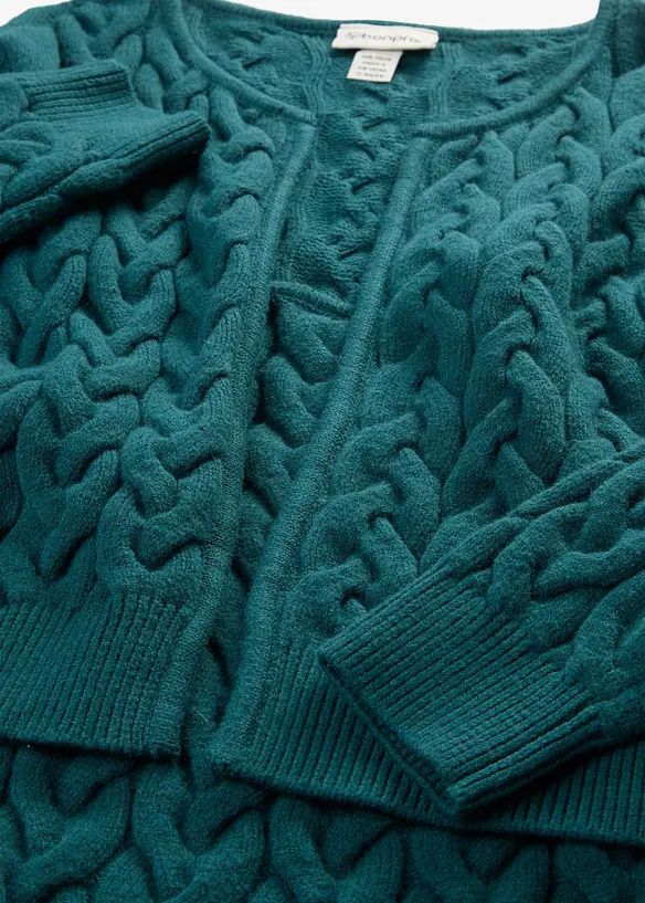 Abito in maglia con bolero applicato, effetto 2 in 1, bonprix