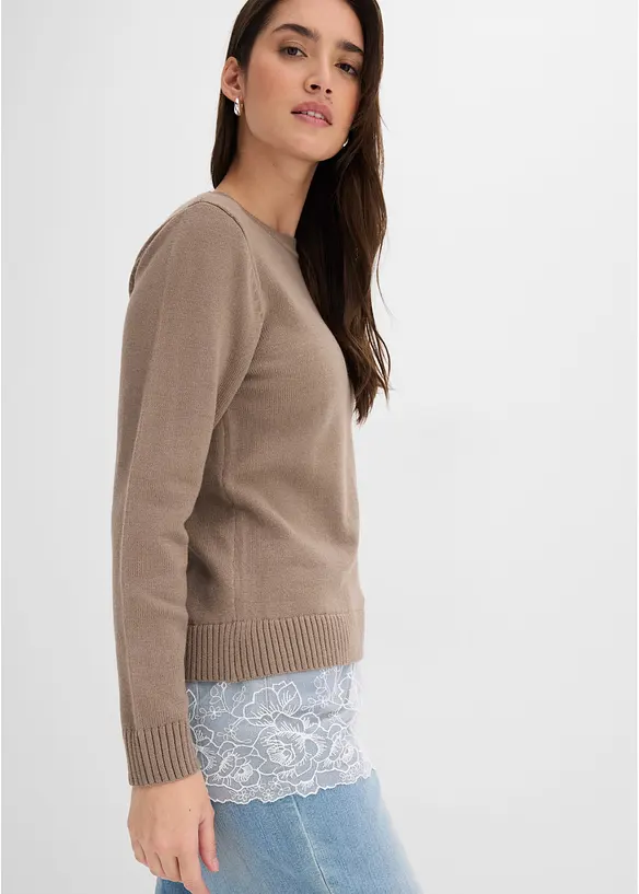 Maglione in filato fine misto viscosa, bonprix