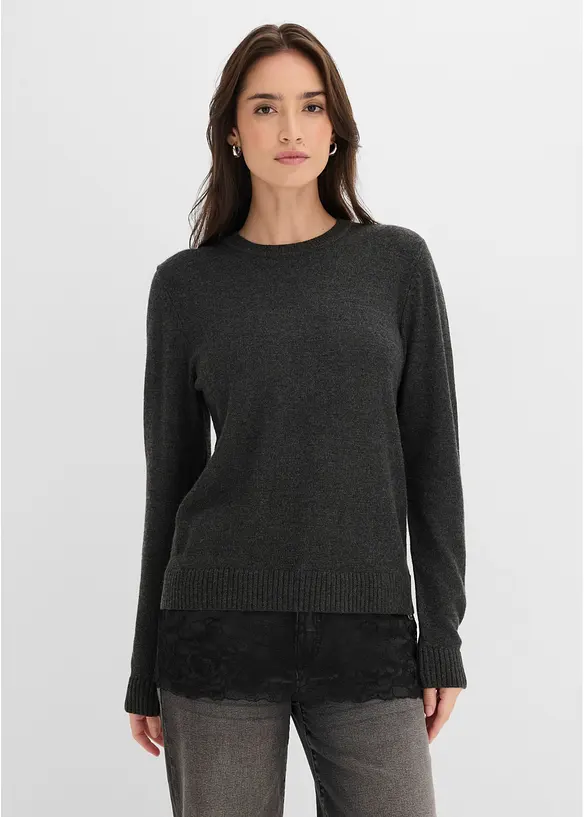 Maglione in filato fine misto viscosa, bonprix