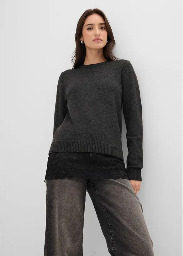 Maglione in filato fine misto viscosa, bonprix