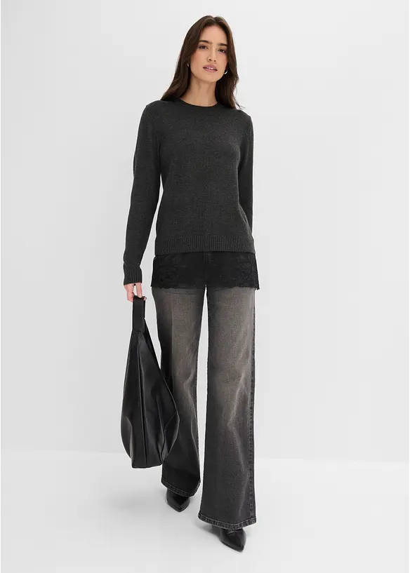 Maglione in filato fine misto viscosa, bonprix