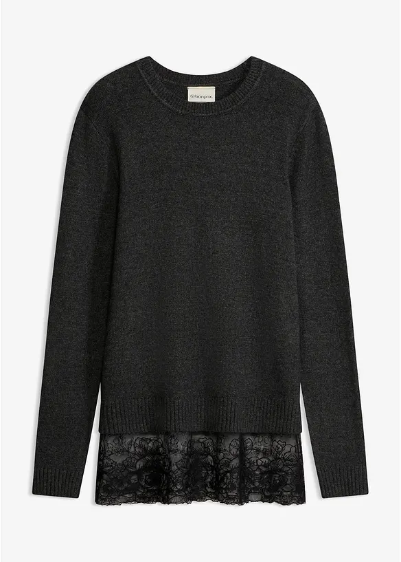 Maglione in filato fine misto viscosa, bonprix