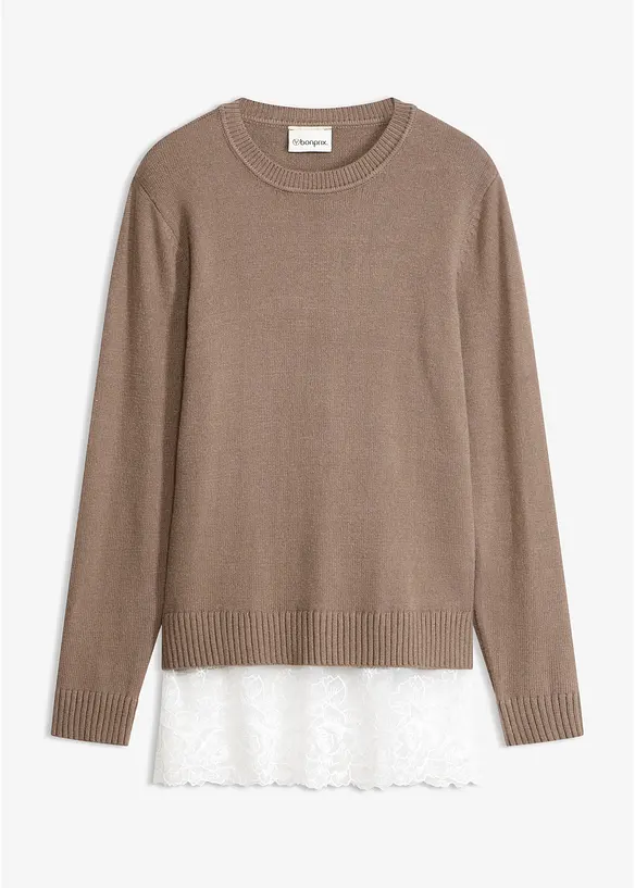 Maglione in filato fine misto viscosa, bonprix