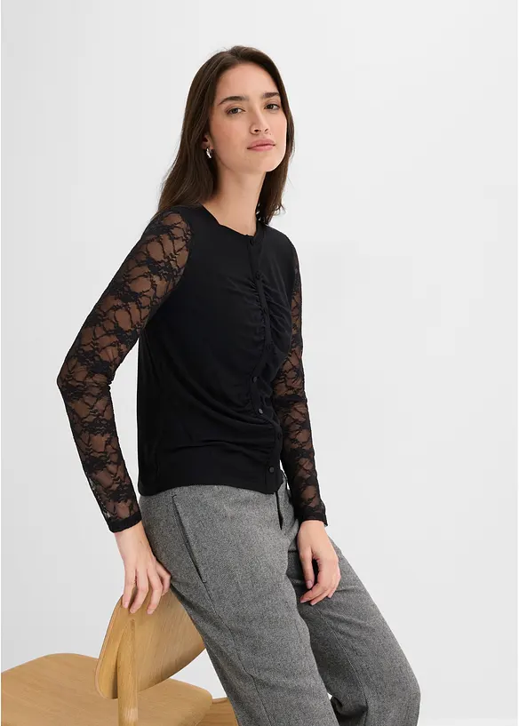 Maglia a maniche lunghe sfiancata, bonprix