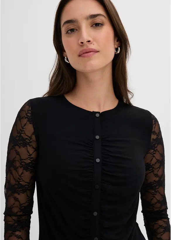 Maglia a maniche lunghe sfiancata, bonprix