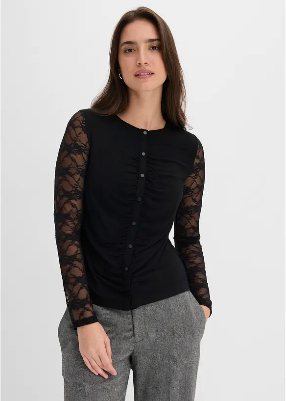 Maglia a maniche lunghe sfiancata, bonprix