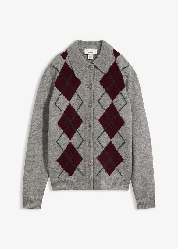 Cardigan con colletto polo, bonprix