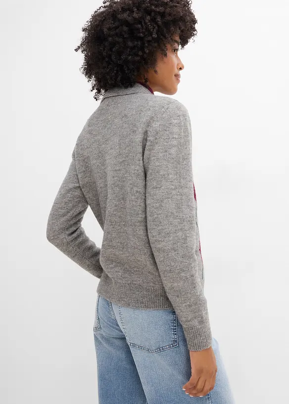 Cardigan con colletto polo, bonprix