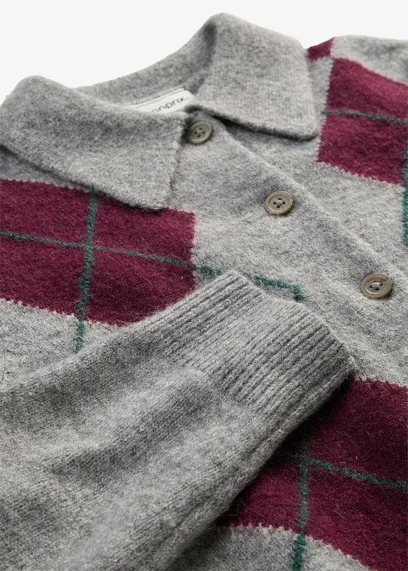 Cardigan con colletto polo, bonprix
