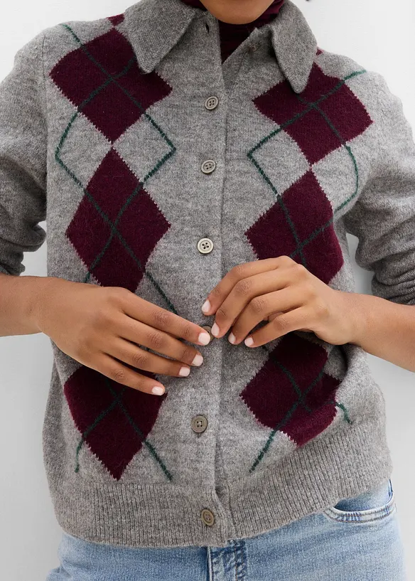 Cardigan con colletto polo, bonprix