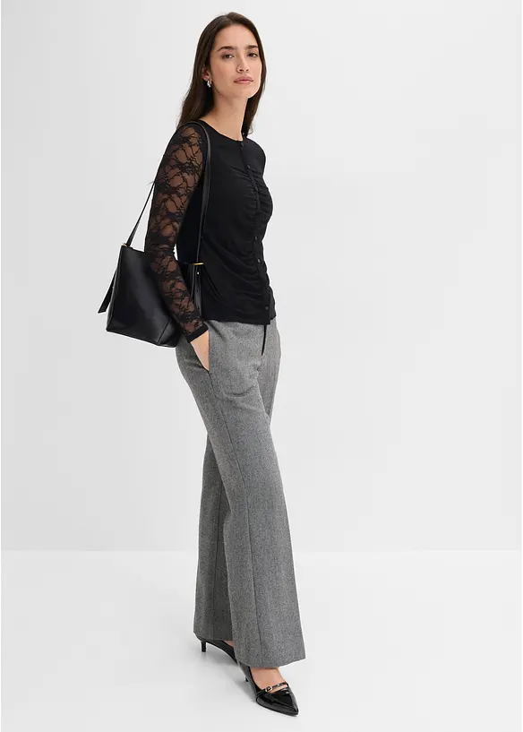 Maglia a maniche lunghe sfiancata, bonprix