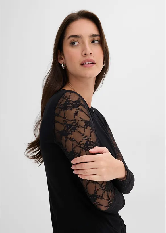 Maglia a maniche lunghe sfiancata, bonprix