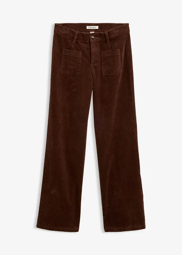 Pantaloni in velluto a coste di cotone elasticizzato, bonprix
