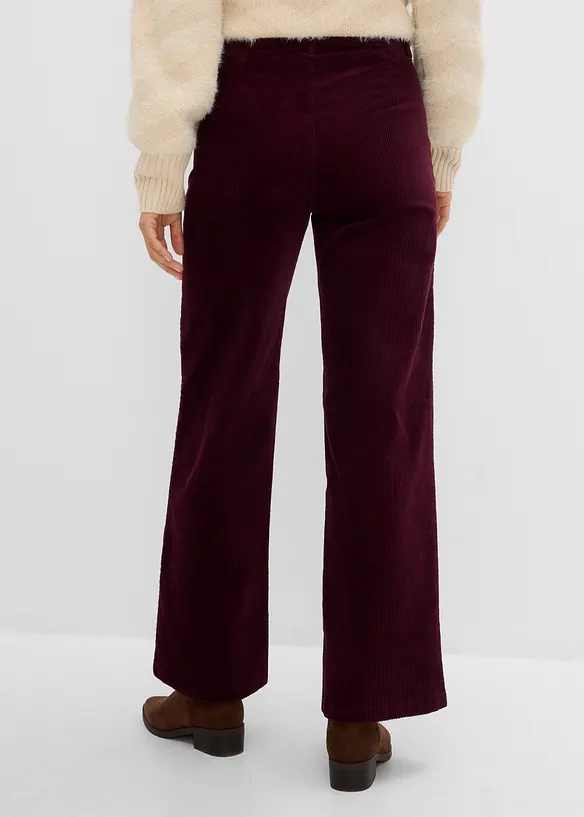 Pantaloni in velluto a coste di cotone elasticizzato, bonprix