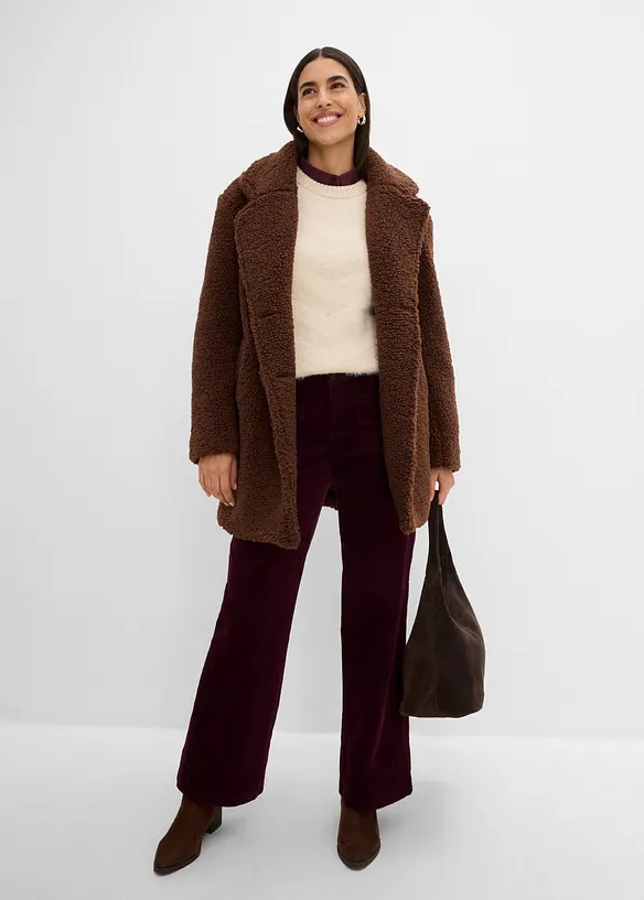 Pantaloni in velluto a coste di cotone elasticizzato, bonprix